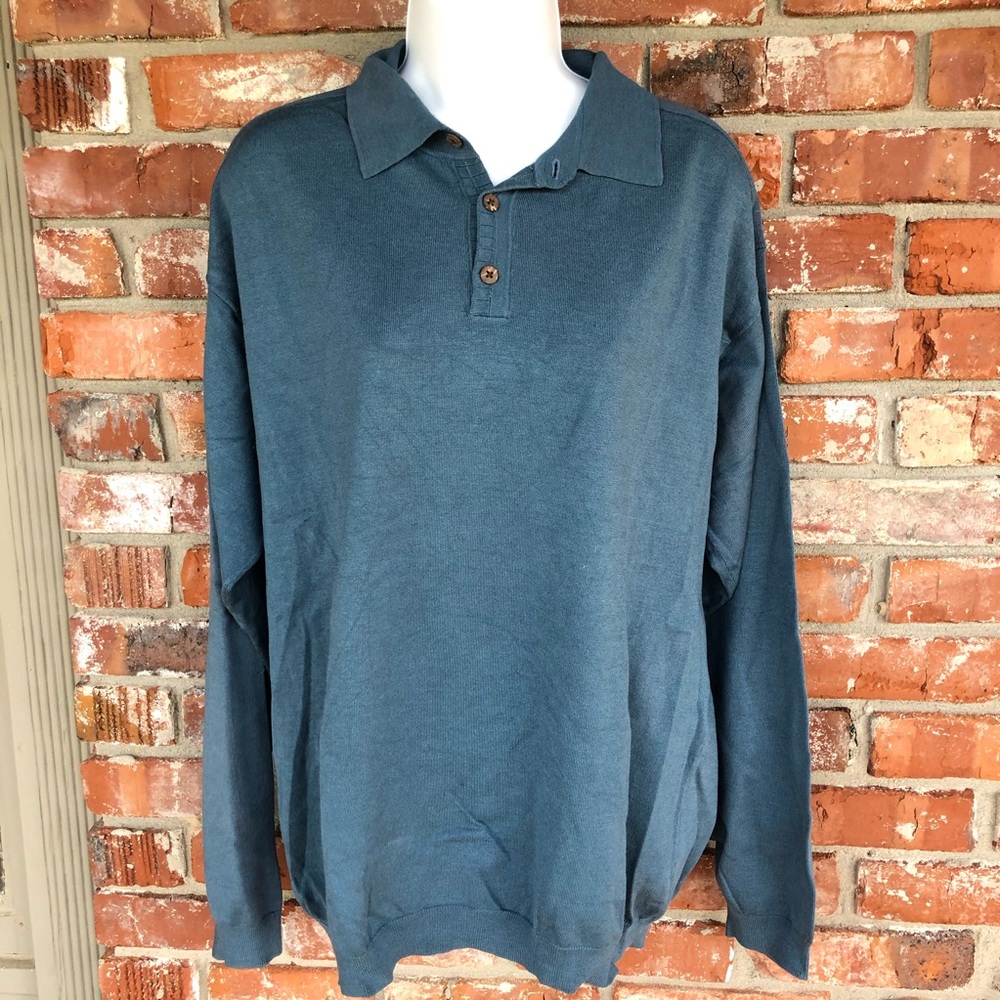 Tommy Bahama blue pullover silk sweater size Large - Picture 1 of 7